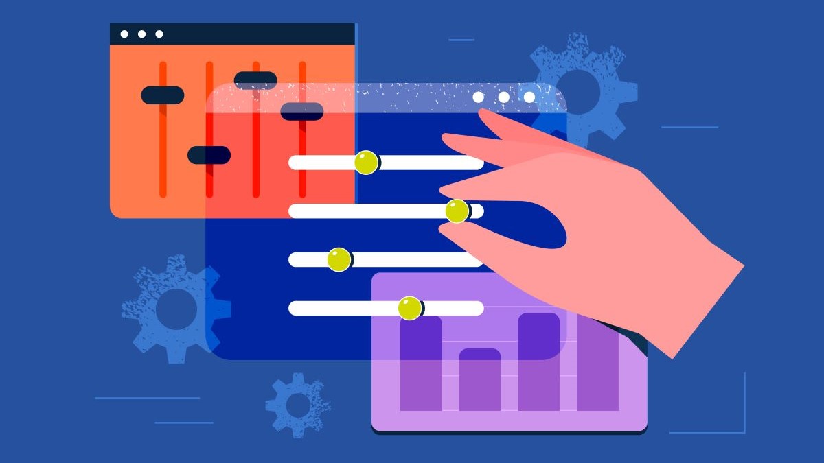 Image of hand customizing sliders