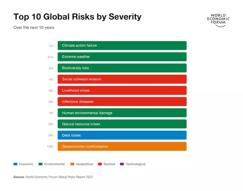 Top 10 Global Risks by Severity
