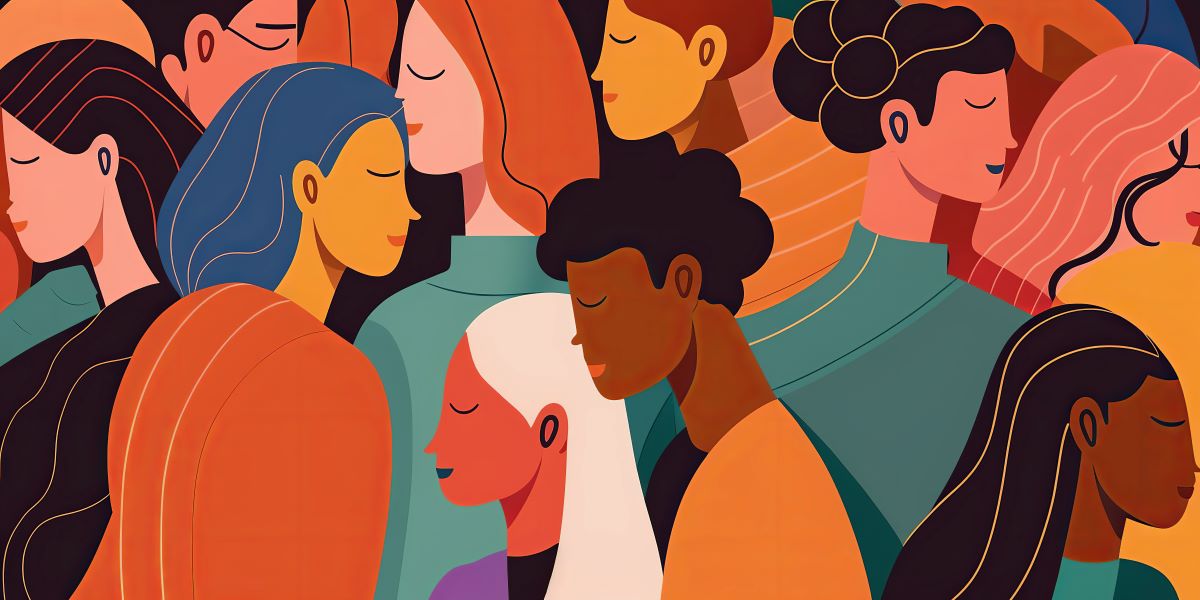 image of a group of colourful diverse people